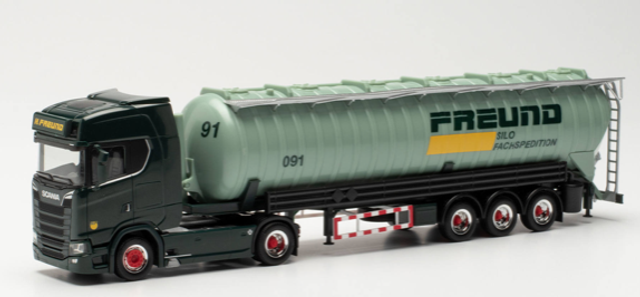 Scania CS 20 HD Saugsilo-Sattelzug „Spedition Freund“ Herpa 1:87