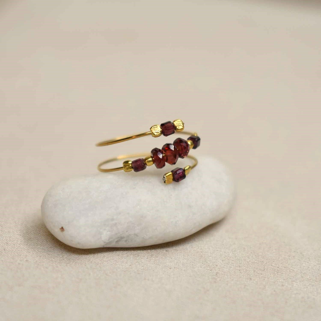 Bague 2 tours en grenat