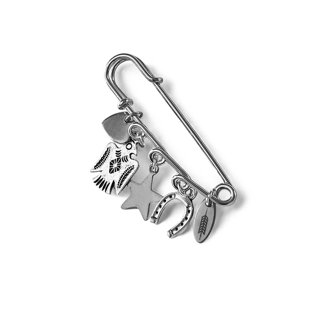 THUNDER broche argentée et ses 3 CHARMS bonnet