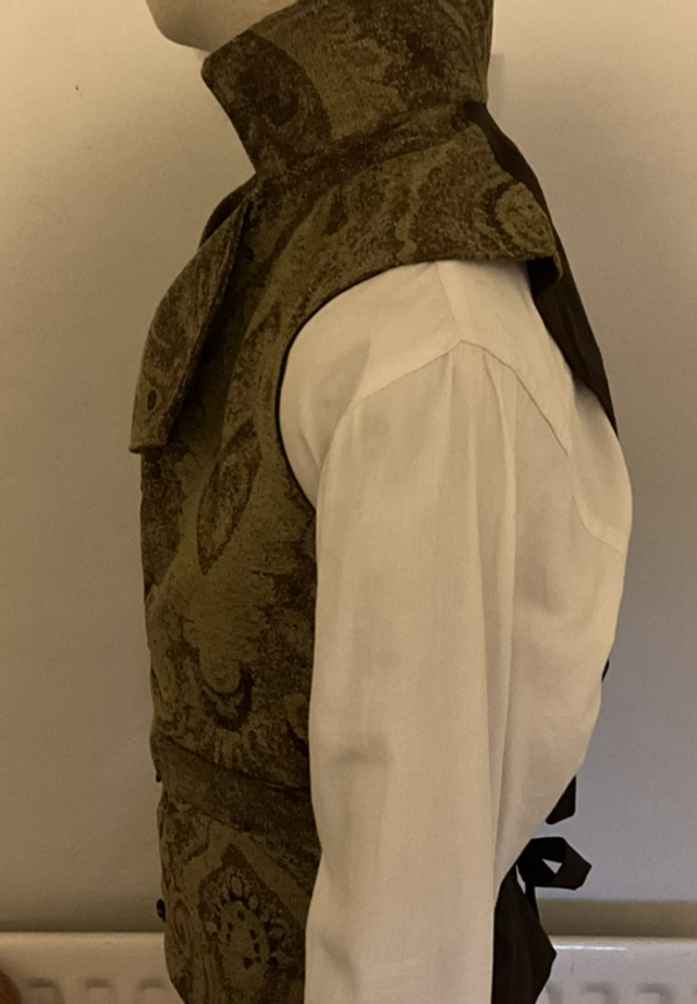 Regency Style Vest Green Brocade