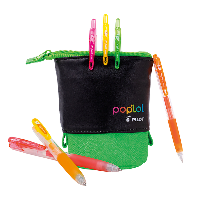 Pop´lol Gel 0.7 c/Estuche Retráctil Verde 6 un.