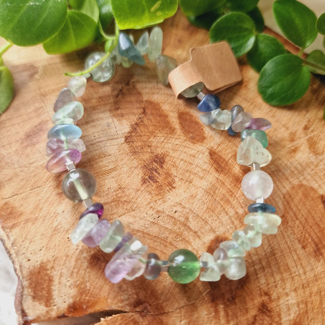Fluorite Chip &amp; Beaded Bracelet 