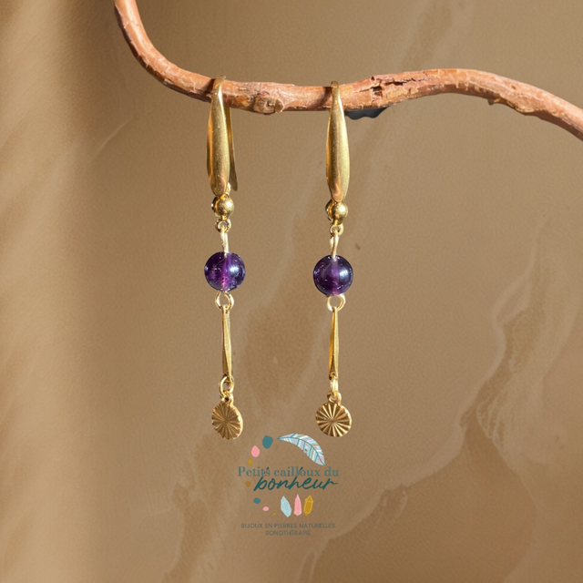 Boucles d’oreilles en améthyste 