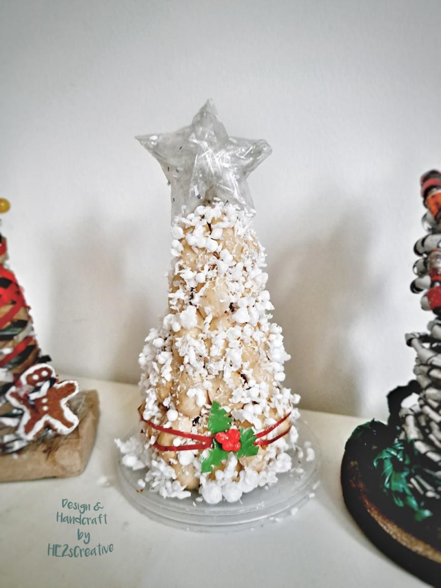 WHITE Xmas Tree  ECO Handmade with Recycled Plastic & Pistachio