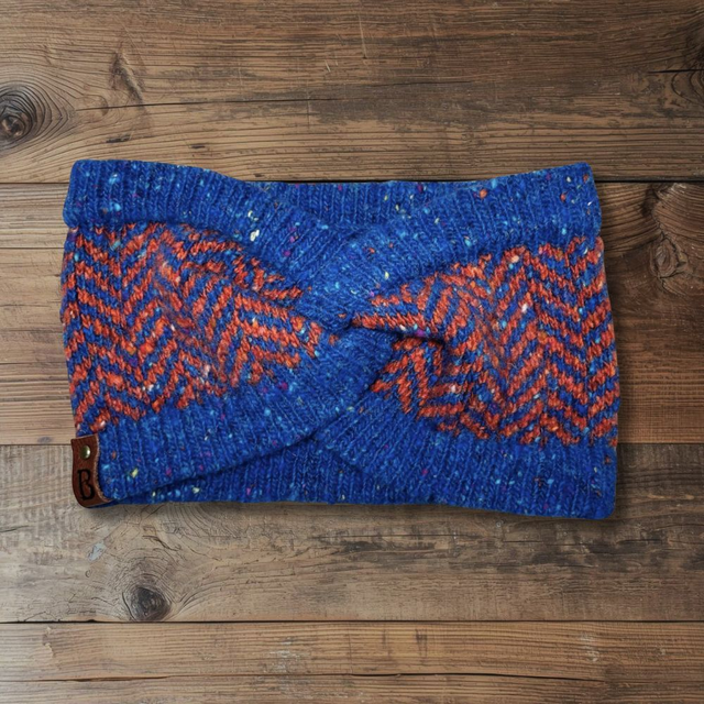 Soft Merino Wool Handmade Headband (Colour: Iron Bru)