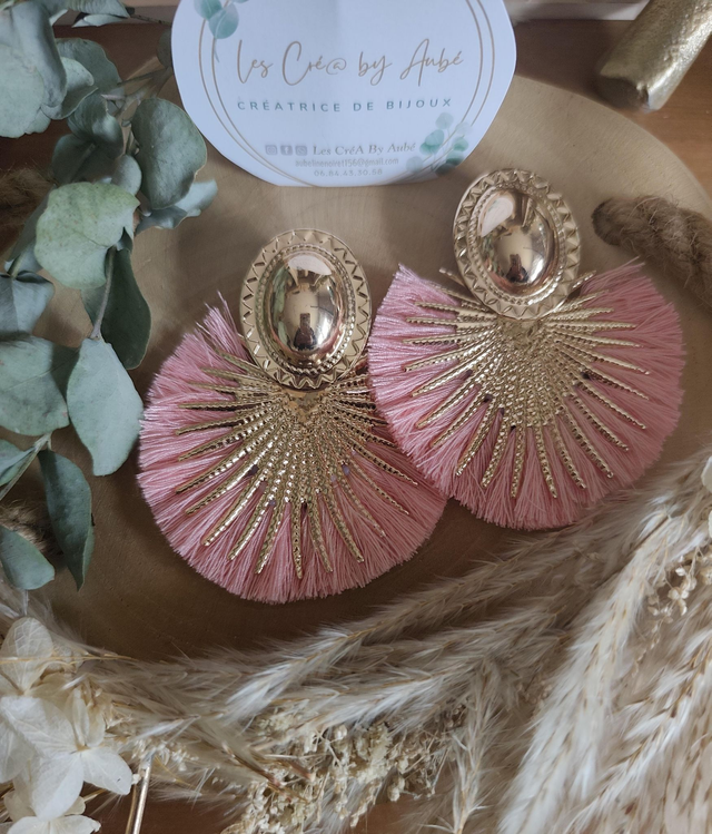 BO BIG BOHEME ETOILE GOLD/ POMPONS ROSE SAUMON 0000823