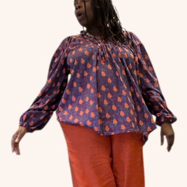 Blouse Yemandja imprimé Cajou Mûr