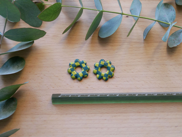 Bloom 8 pétales damier vert