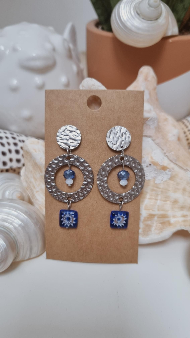 Boucles d’oreilles fleur verre 