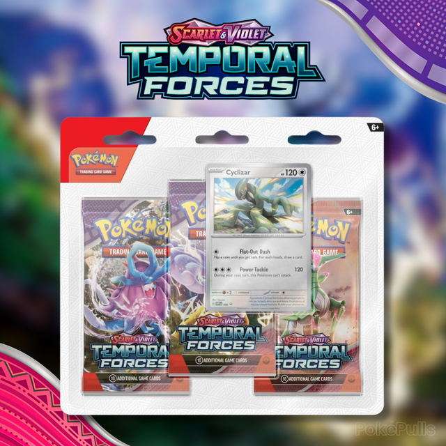 Pokémon TCG: SV5 - Temporal Forces 3-Pack Blister (Cyclizar)