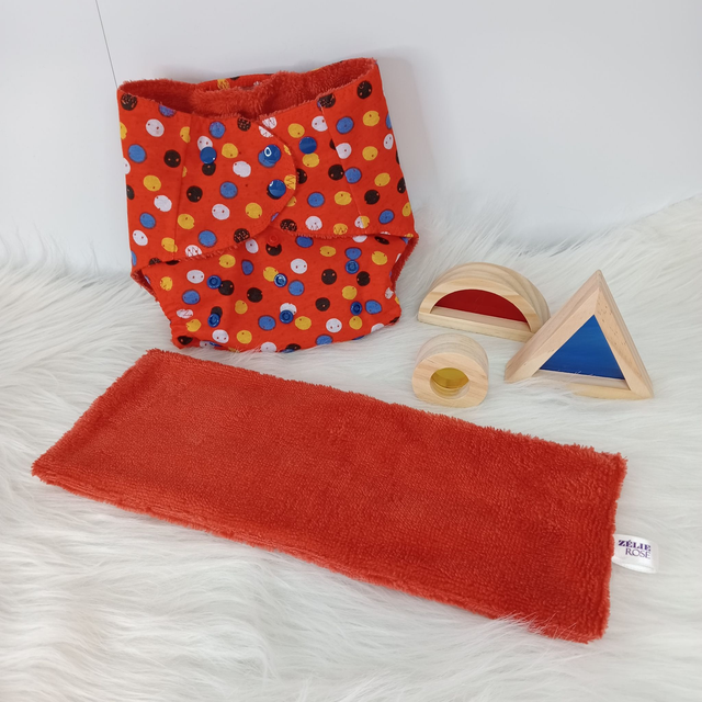 Ensemble 1 Couche bébé T2 avec 1 insert lavable, réutilisable