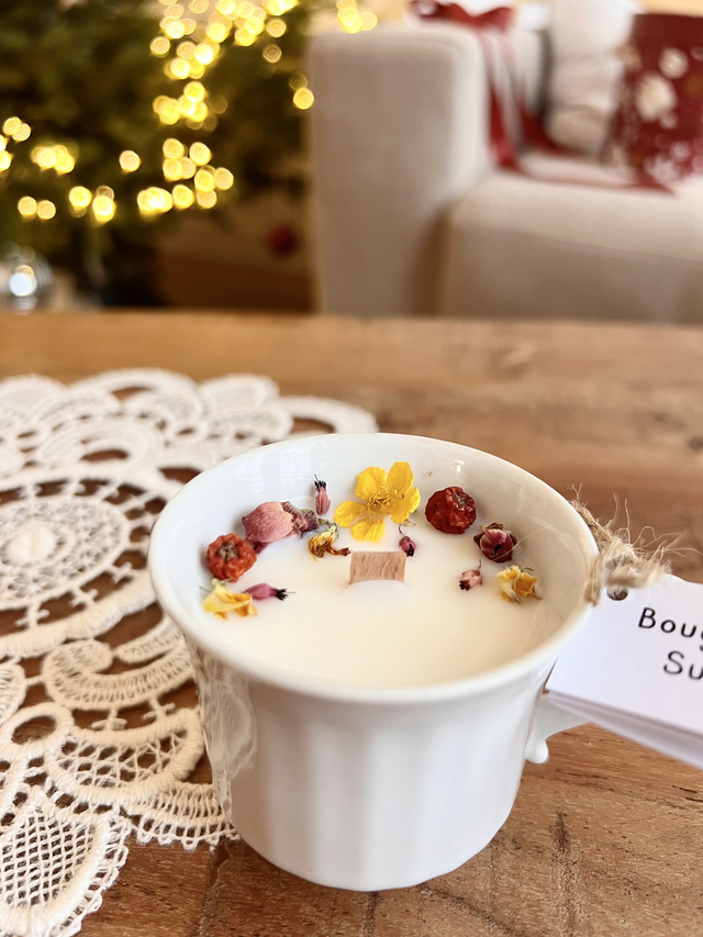 đ Bougie Sucreries - tasse Ă cafĂ© "lignĂ©e"