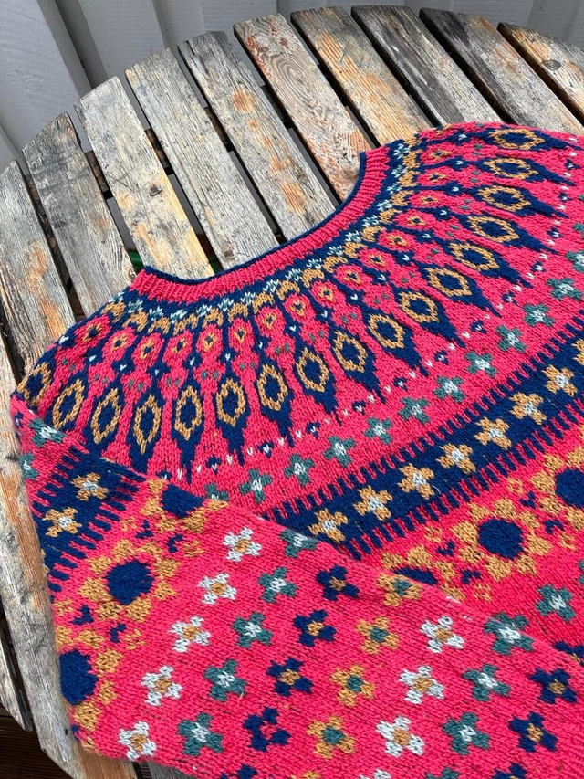 Kathmandu Sweater Kit - Col 04 (Coral Luna &amp; Vidde) - Wool &amp; Pattern - Linka Neumann