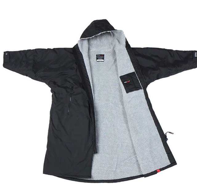 Dryrobe Black Grey - Long Sleeve Changing Robe