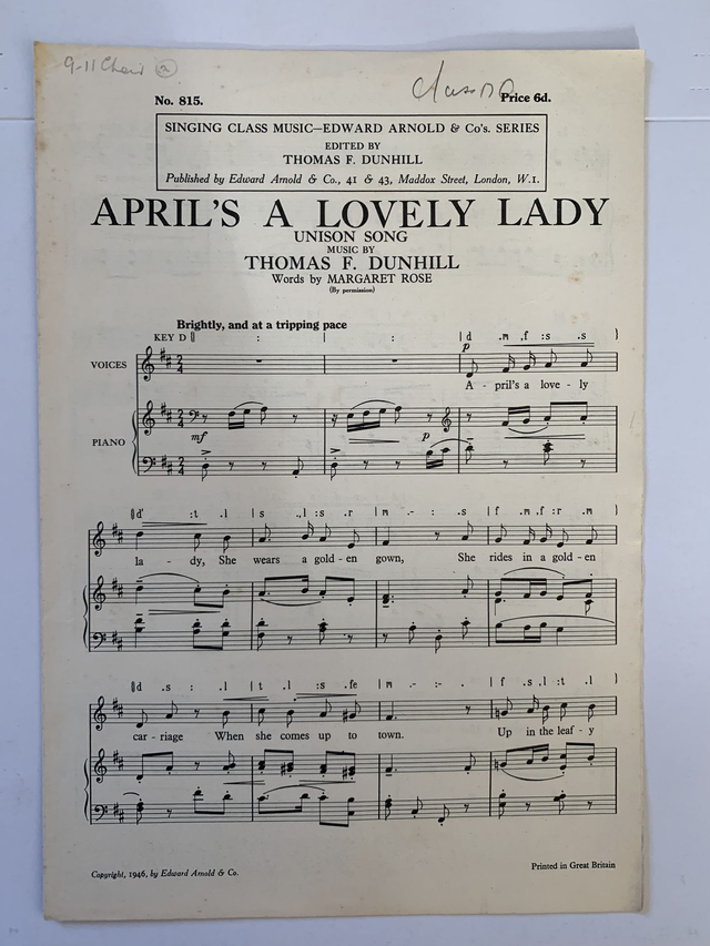 April's a Lovely Lady Unison Sheet Music