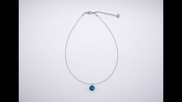 Collier pendentif agate bleue