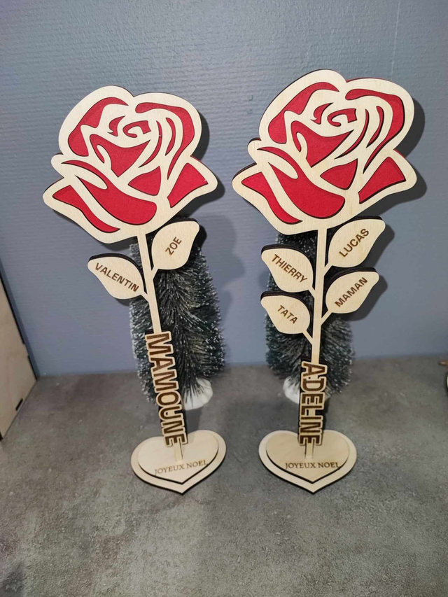 Rose relief "Avec prénoms"