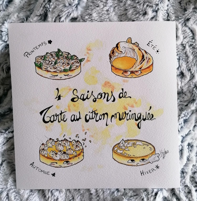 Tirage d'art 4 saisons de Tartes