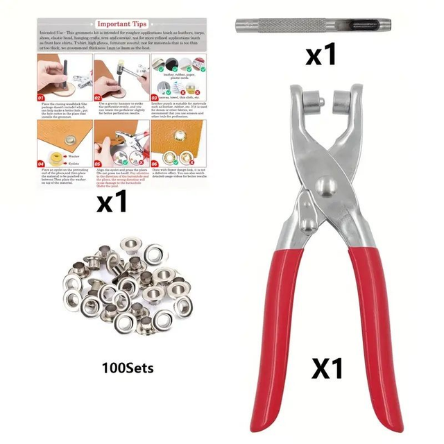 Kit d&#039;outils de pinces à œillets 100 PC