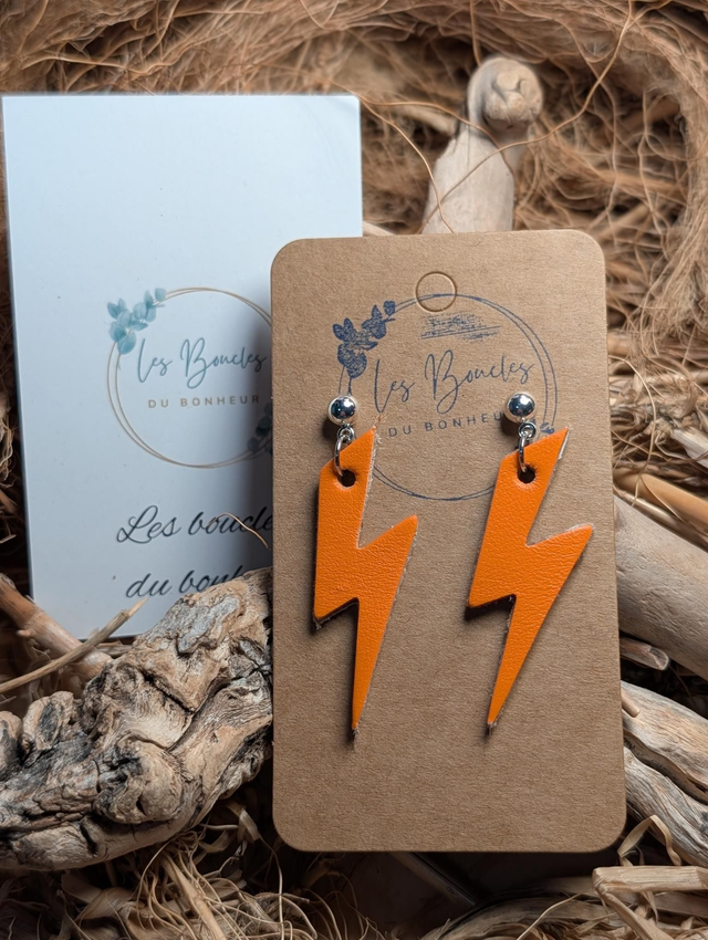 Boucles d'oreilles Années 80/90 Queen orange x009