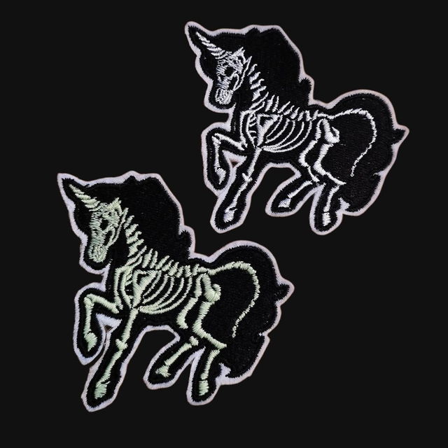 Unicorn Skeleton Patch - Iron on / Sew on