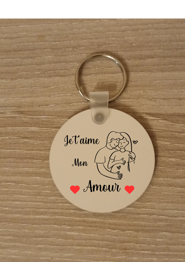 Porte clé couple qui attend un enfant 