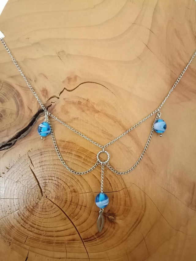 Collier en verre filé au chalumeau 