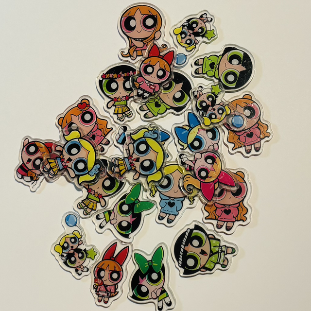 F- 7 colourful PP girl acrylics