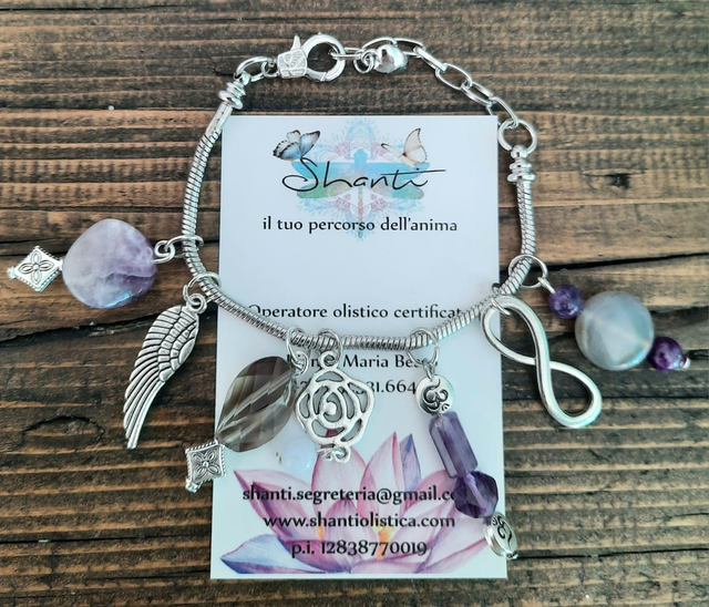 Bracciale donna charms e cristalli naturali