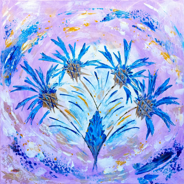 Tableau Bleuets Abstraits 🌼 | Art Floral Moderne & Énergique – Impression Sur Toile ✨