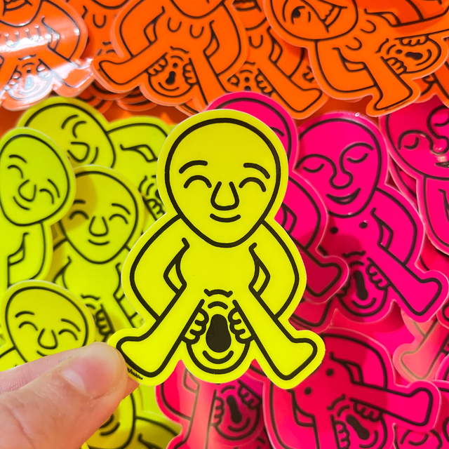 Sheela na Gig Vinyl Sticker - Fluro Yellow