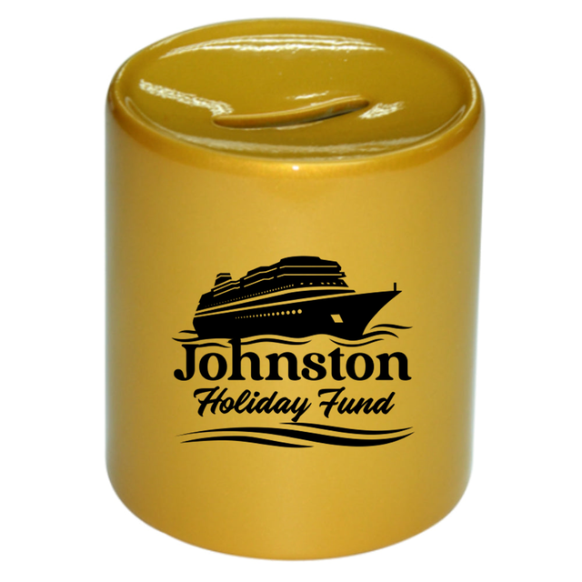 Holiday Fund Money Box - Gold
