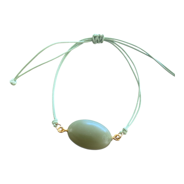 Bracelet  en résine artisanal vert olive 