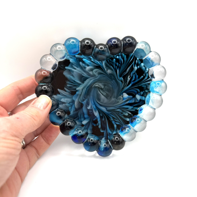 Cœur Bouboules floraison bleutée 