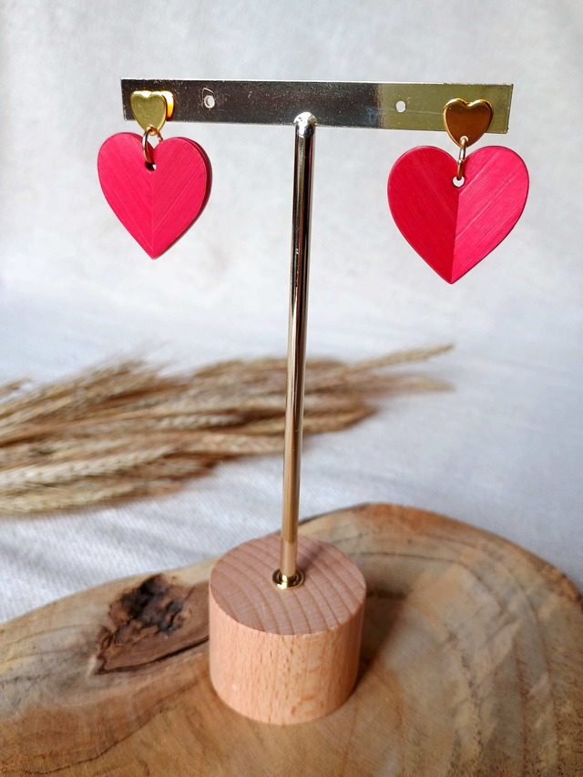 Boucles d'oreilles COEUR Rouge