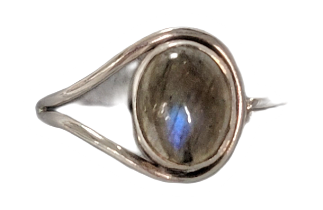 Bague ajustable Labradorite argent 925