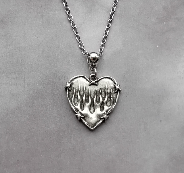 Flaming Heart Necklace