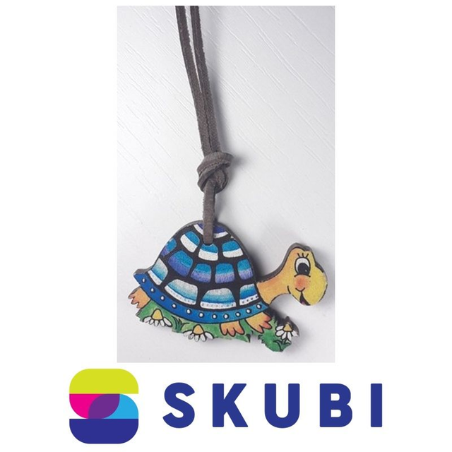 Přívěsek dřevěný - na krk - želva