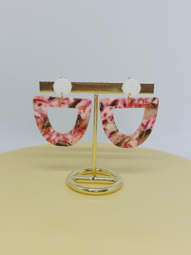 Boucles d'oreilles Elyna (rose/marron)