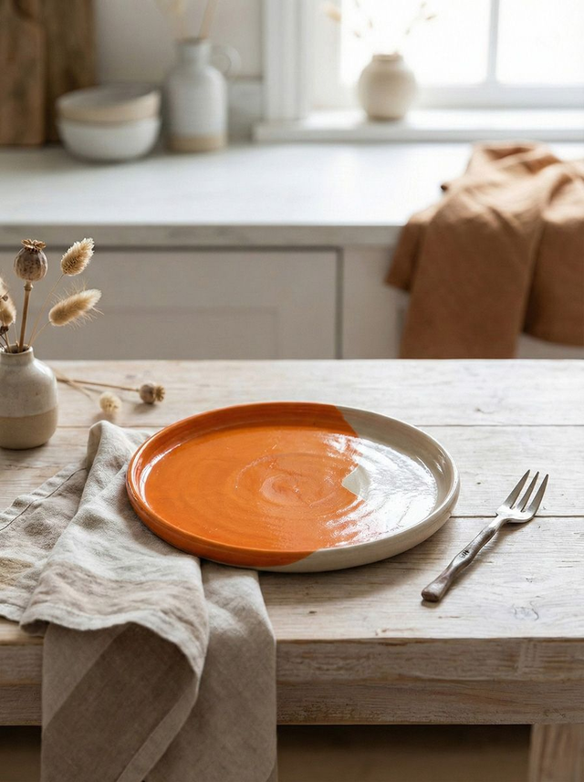 Orange Colourblock Side Plate