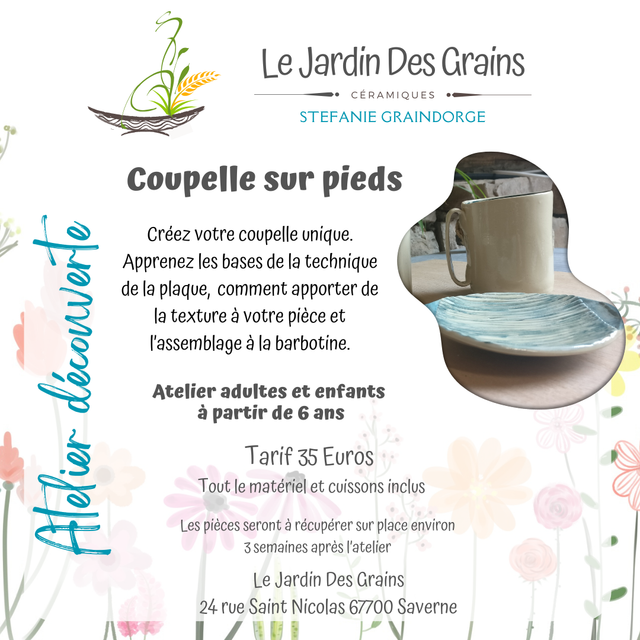 Atelier découverte de la technique de la plaque + assemblage _ Coupelle sur pied