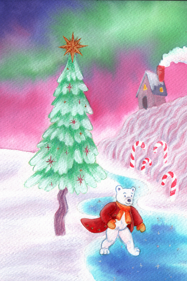 Carte de Noël - Ours polaire