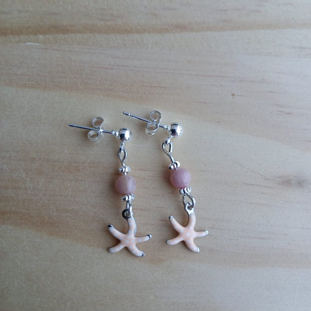Oorbellen "Sea Blossom" met Rhodochniet (3.025)