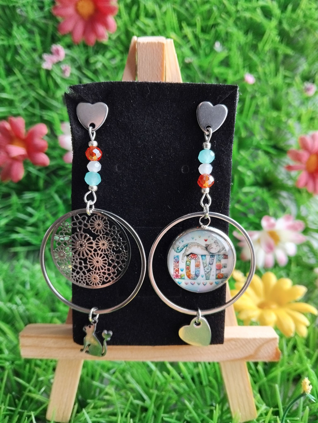 boucles d'oreilles chat in love