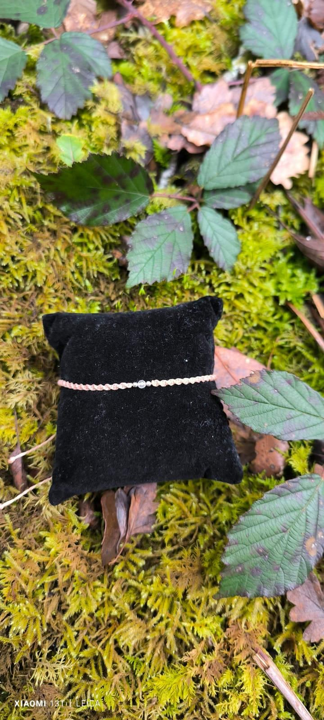 Bracelet orange avec perle de quartz rutile 