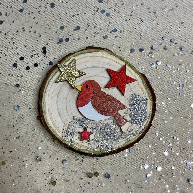 Handmade Christmas magnets with gift bag.