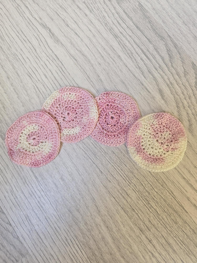 Crochet 100% cotton face scrubbies set of four