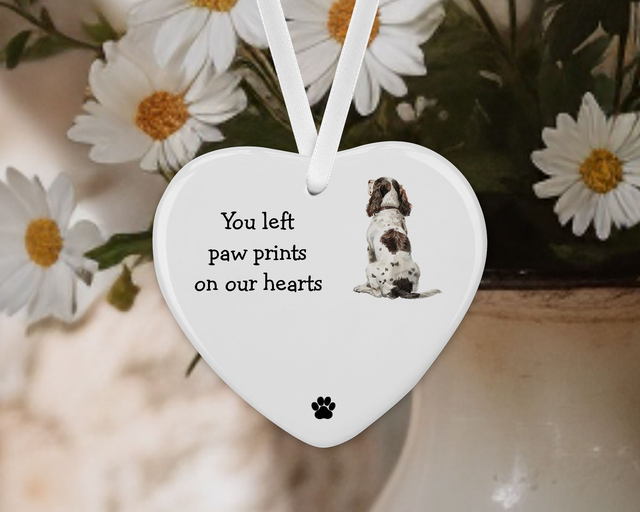 "Springer Spaniel"  Personalised Pet Memorial Ceramic Heart