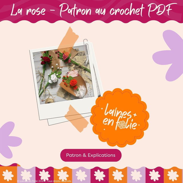 Patron au crochet – Rose (PDF)