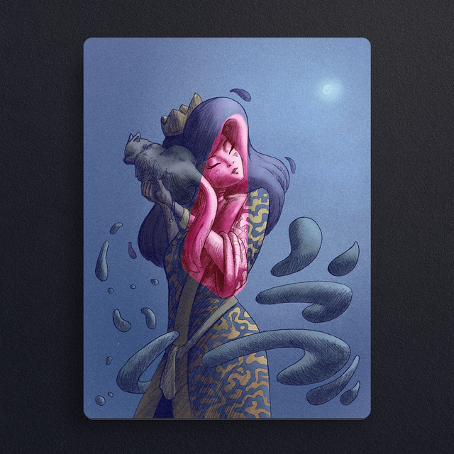 #0817 Princesse chat  - ILLUS - PRINT - Digital painting